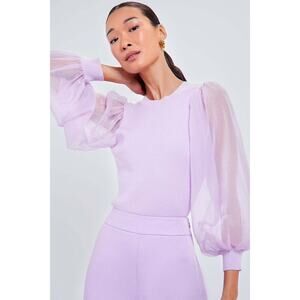 TUCKERNUCK Lilac Knit Betsy Blouse Size L NWT Retail $168 Tuckernuck